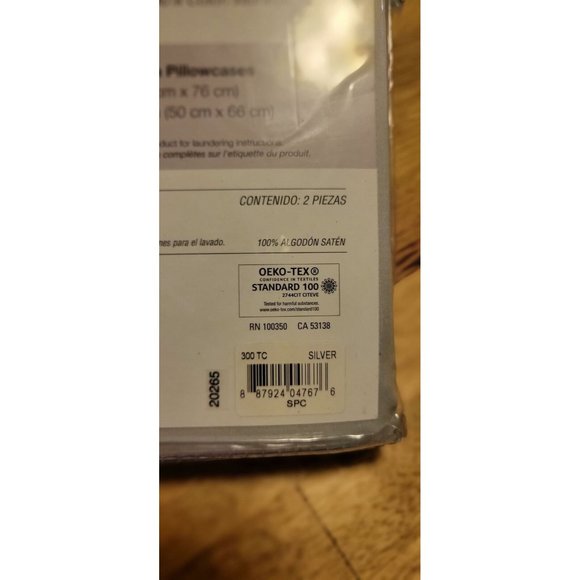 100% Cotton Salt Easy Care 2 Pack Pillowcases Standard - Picture 6 of 11